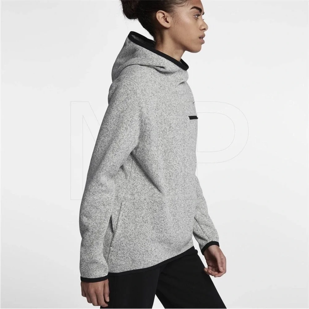 Nike Women's Sportswear Summit Hoodie Medium light gray black trim athlesure - Picture 3 of 11